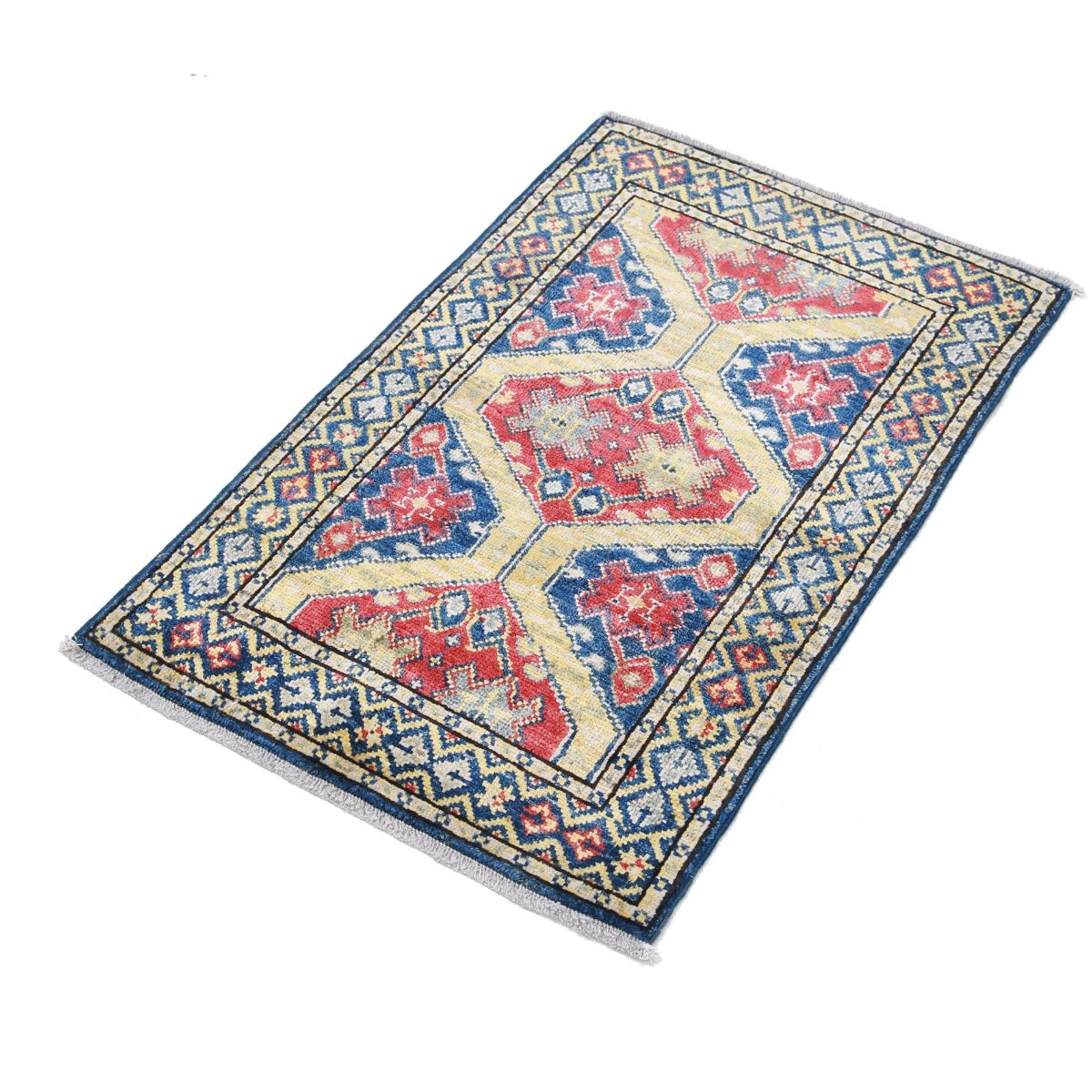 Revival 2x3 Handmade Double Knotted Washable Wool Rug - Colorful