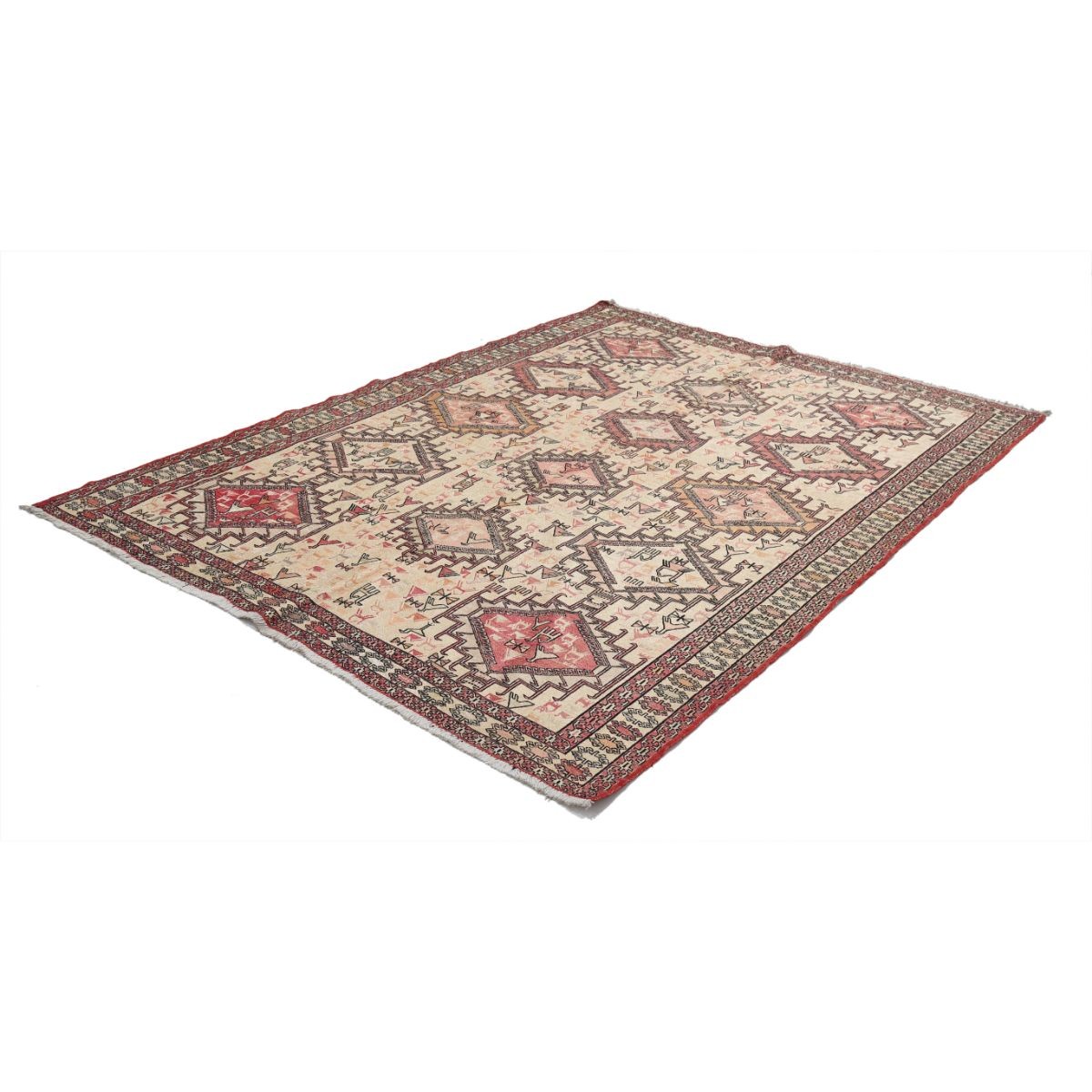 Silki 7x9 Hand Woven Washable Silk Rug - Colorful