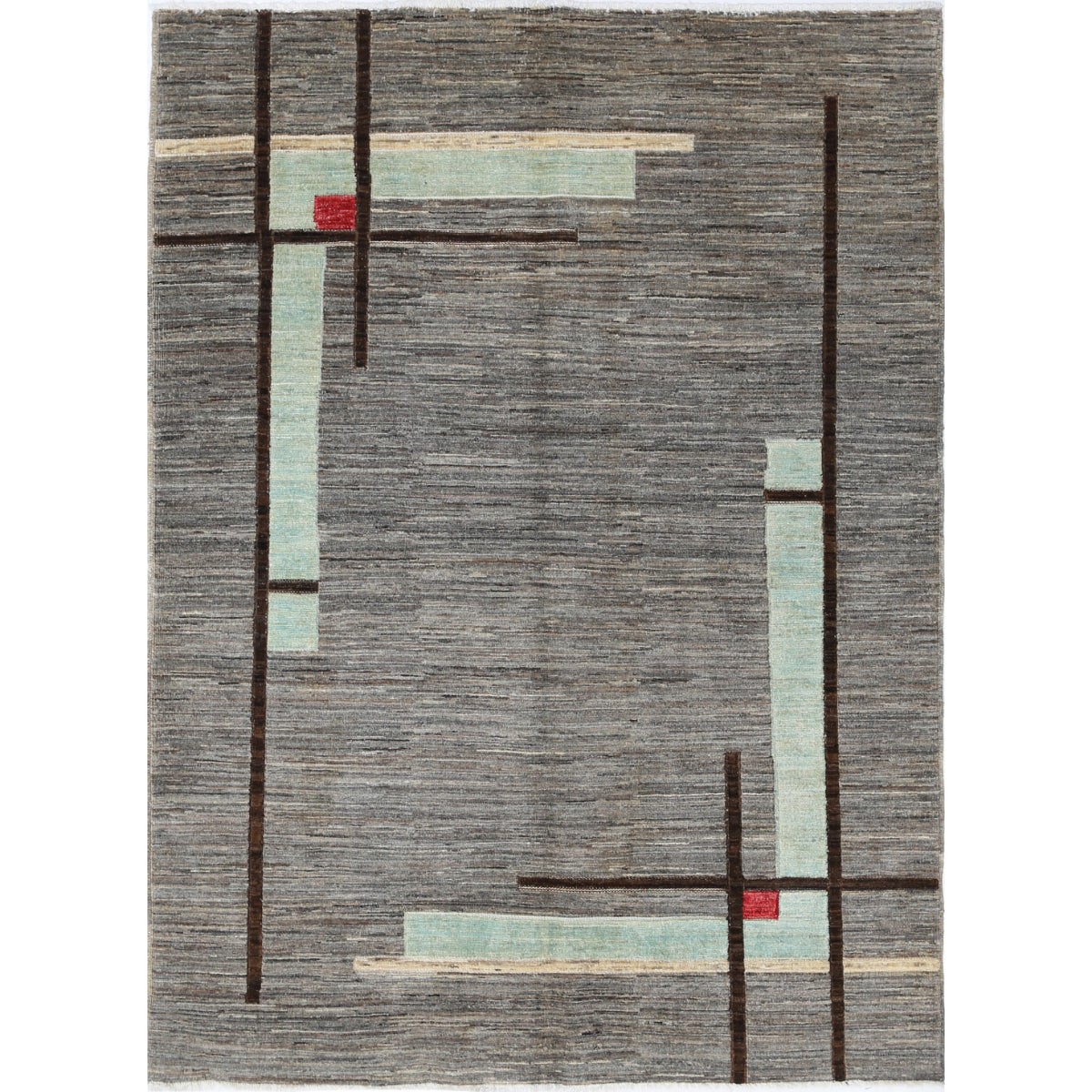 Modcar 5x7 Handmade Double Knotted Washable Wool Rug - Colorful