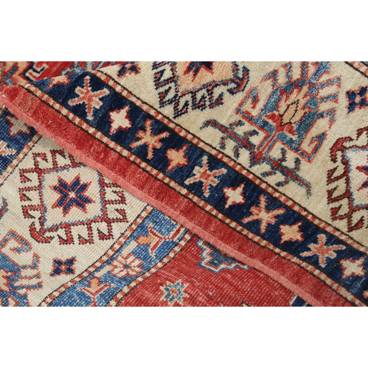 Kazak 6x8 Handmade Double Knotted Washable Wool Rug - Colorful