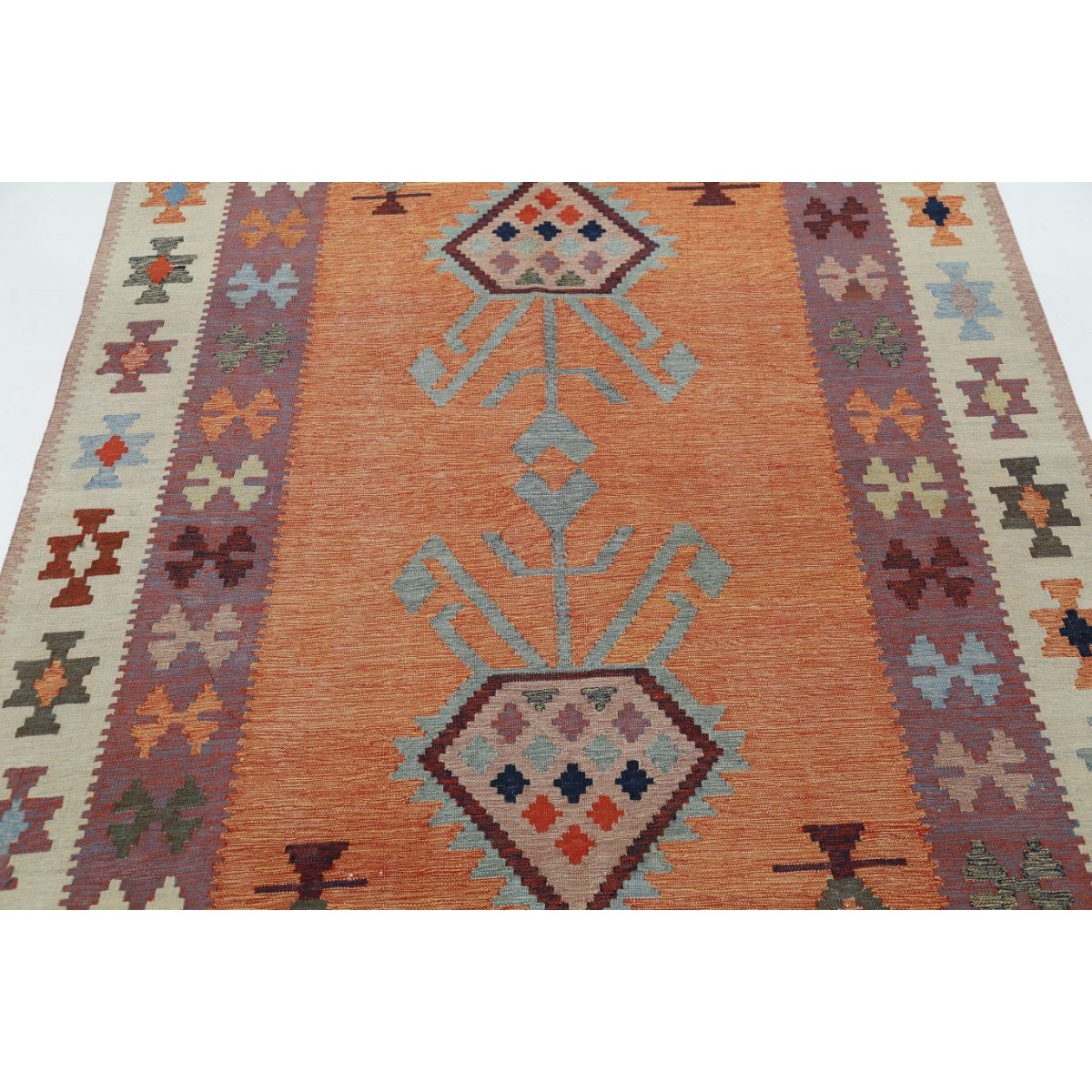 Kafkaas 5x7 Hand Woven Washable Wool Rug - Colorful