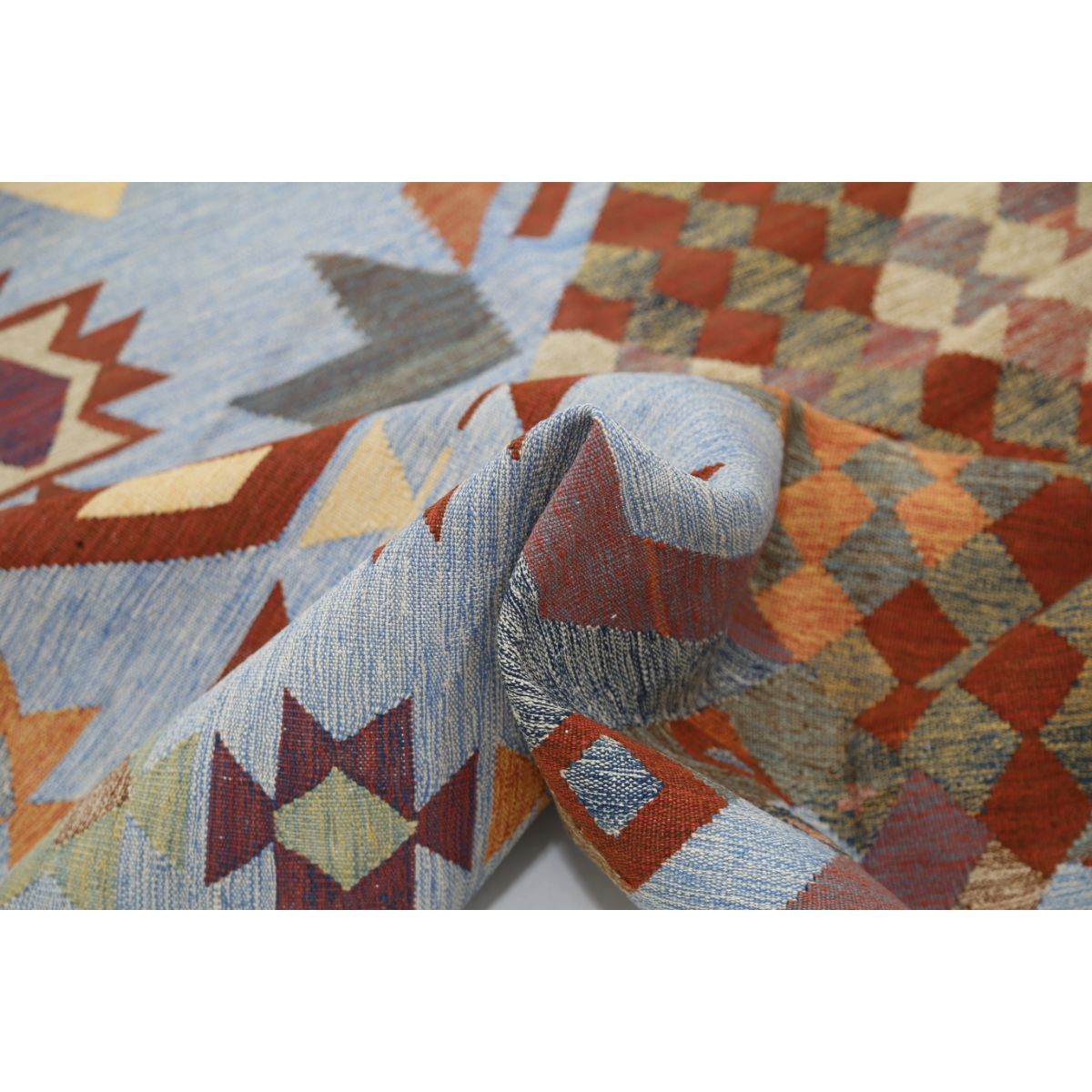 Kafkaas 5x7 Hand Woven Washable Wool Rug - Colorful