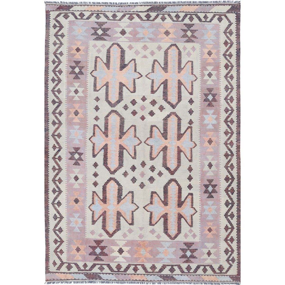 Kafkaas 6x9 Hand Woven Washable Wool Rug - Colorful