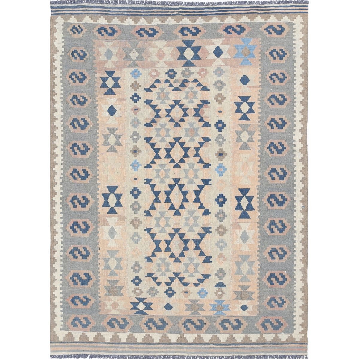 Kafkaas 5x7 Hand Woven Washable Wool Rug - Soft Hues