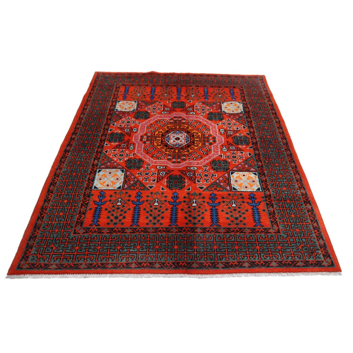 Revival 5x7 Handmade Double Knotted Washable Wool Rug - Colorful