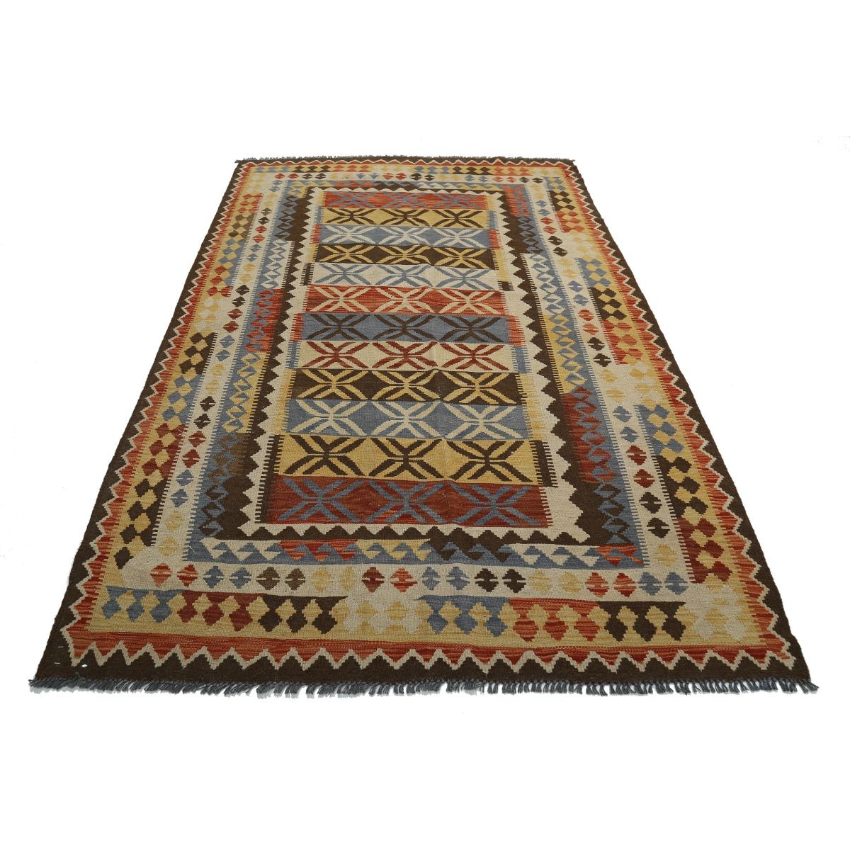Maimana 5x8 Hand Woven Washable Wool Rug - Colorful