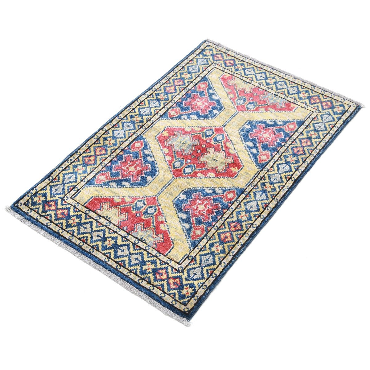 Revival 2x3 Handmade Double Knotted Washable Wool Rug - Colorful