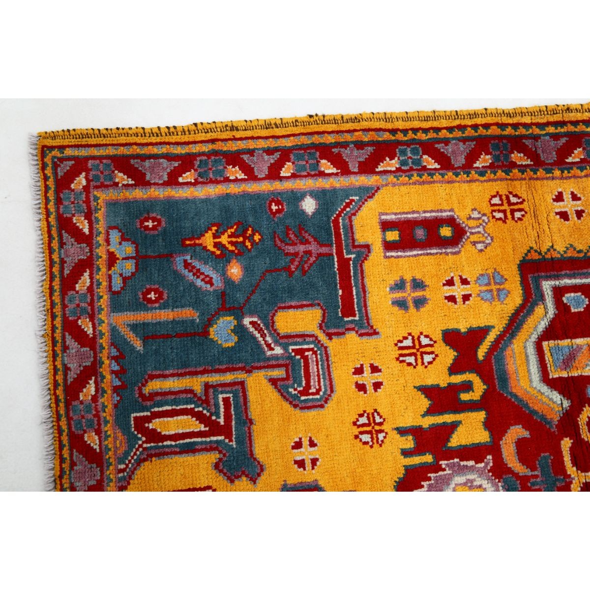 Revival 4x6 Handmade Double Knotted Washable Wool Rug - Colorful
