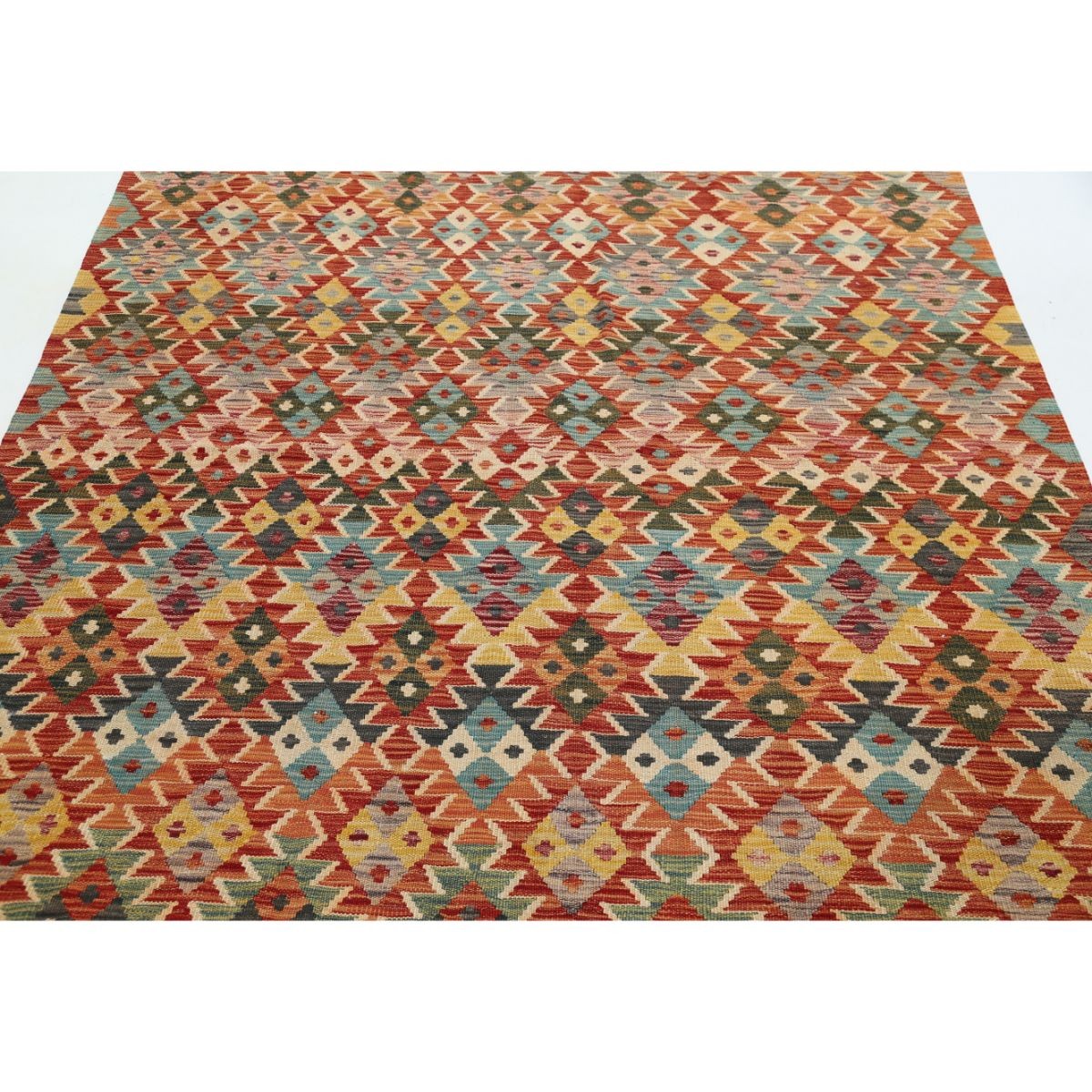 Maimana 6x8 Hand Woven Washable Wool Rug - Colorful