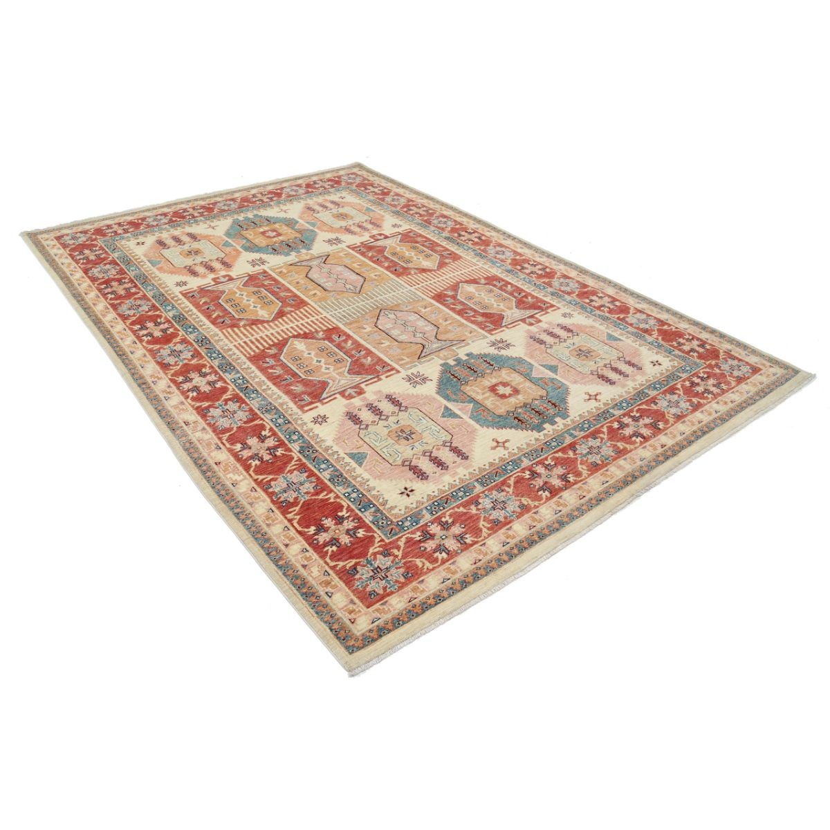 Ziegler 7x10 Handmade Double Knotted Washable Wool Rug - Colorful