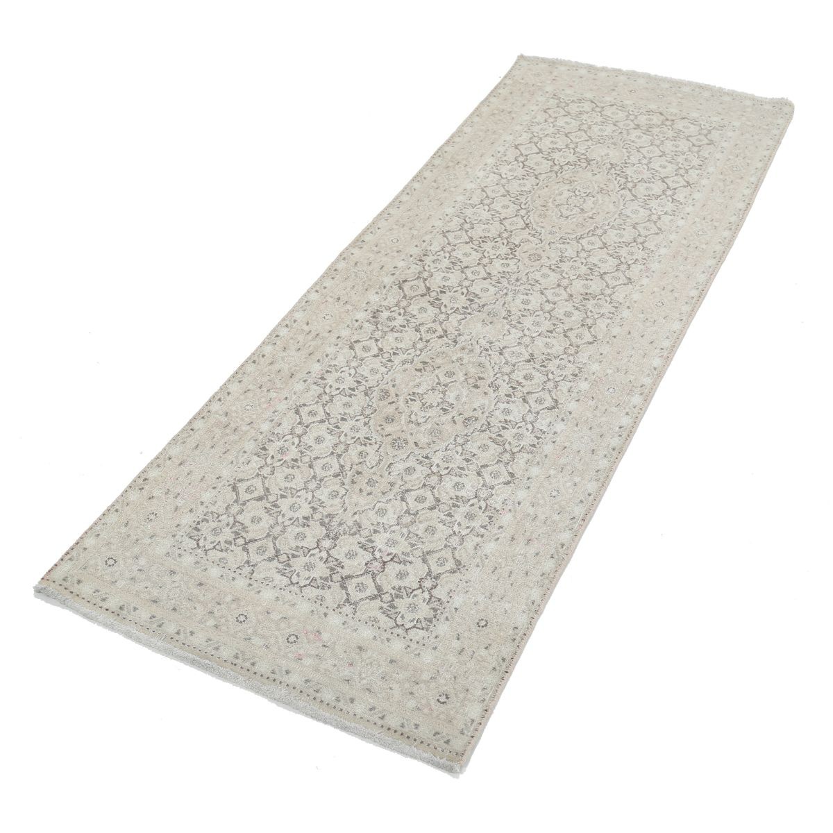 Vintage 2x7 Handmade Double Knotted Washable Wool Runner - Soft Hues