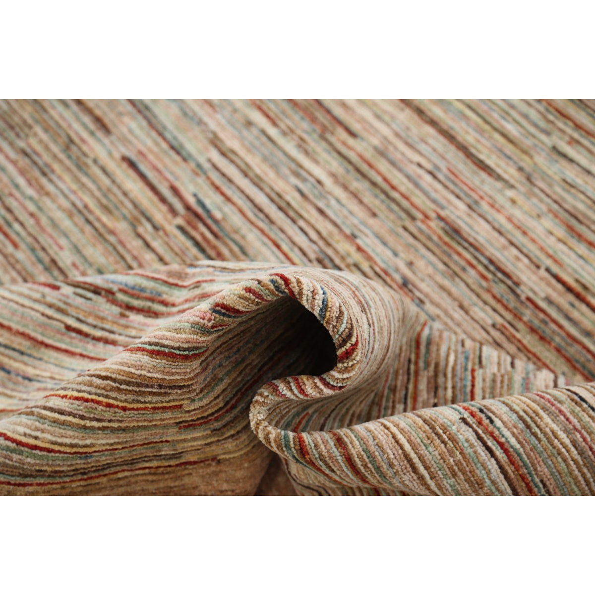 Modcar 8x10 Handmade Double Knotted Washable Wool Rug - Colorful