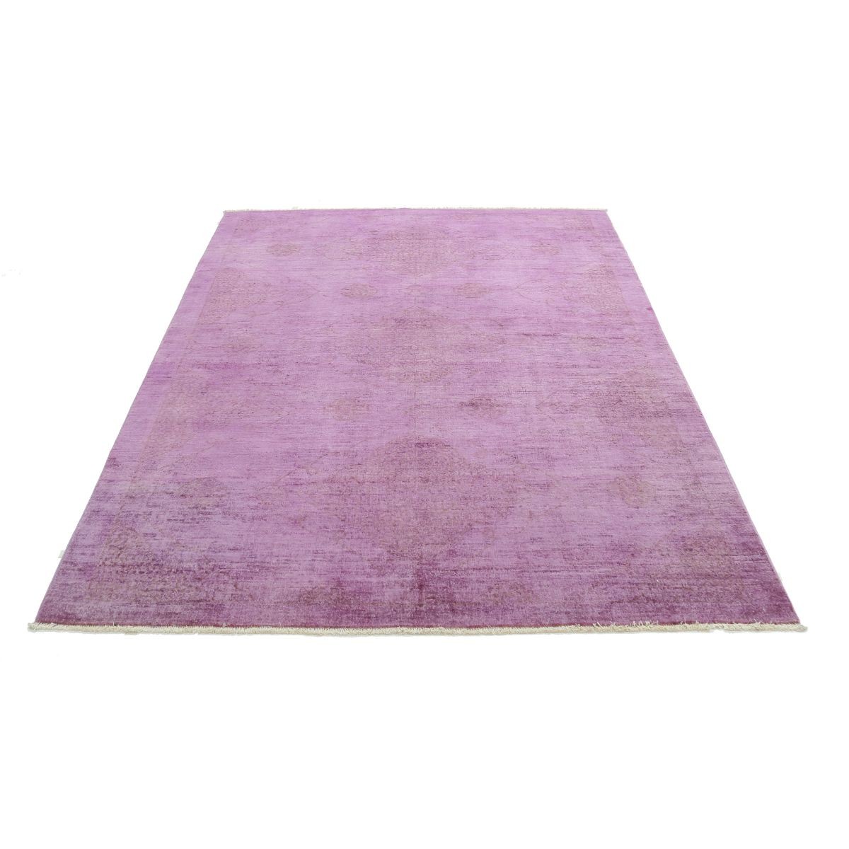 Overdye 6x8 Handmade Double Knotted Washable Wool Rug - Monochormatic
