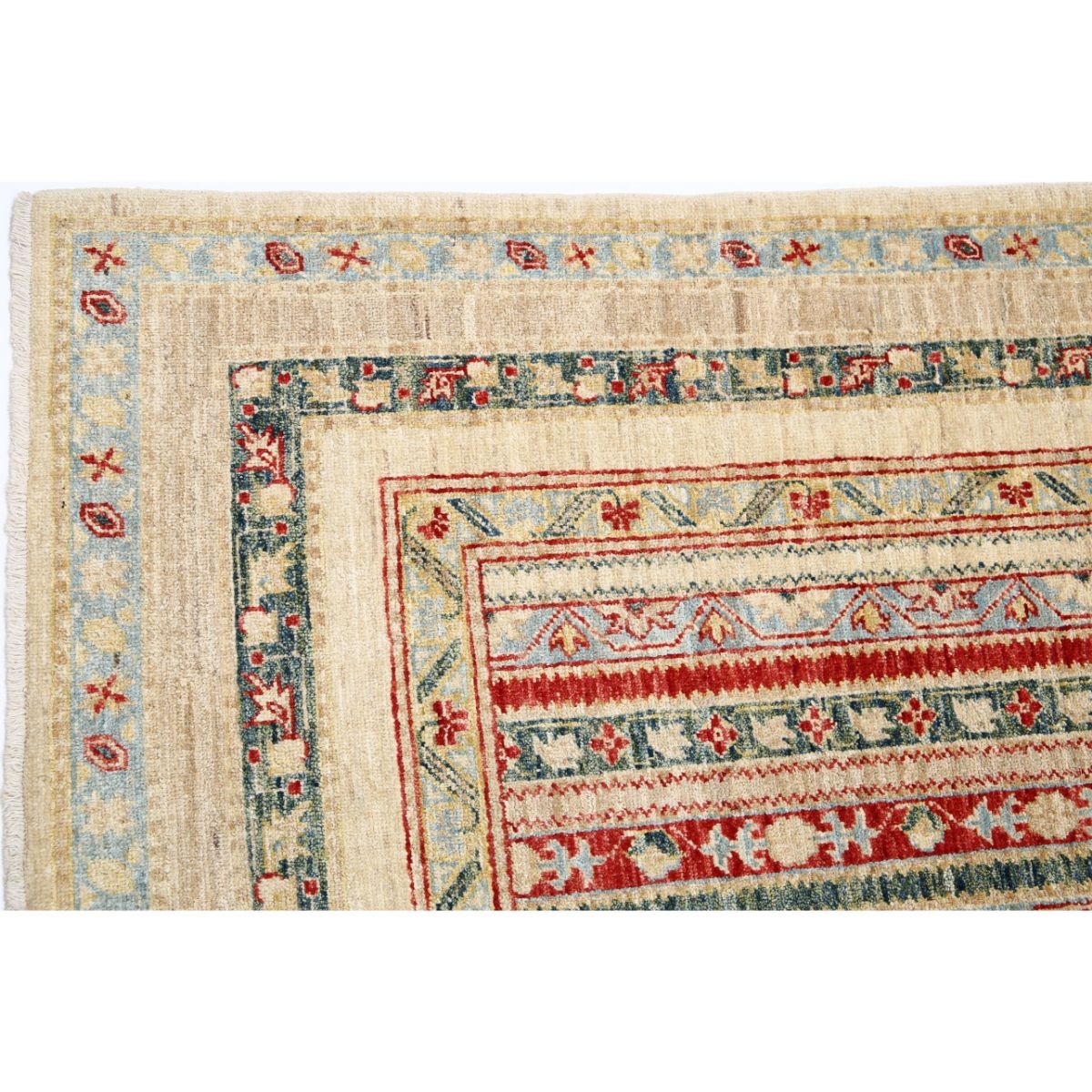 Shaal 6x8 Handmade Double Knotted Washable Wool Rug - Colorful