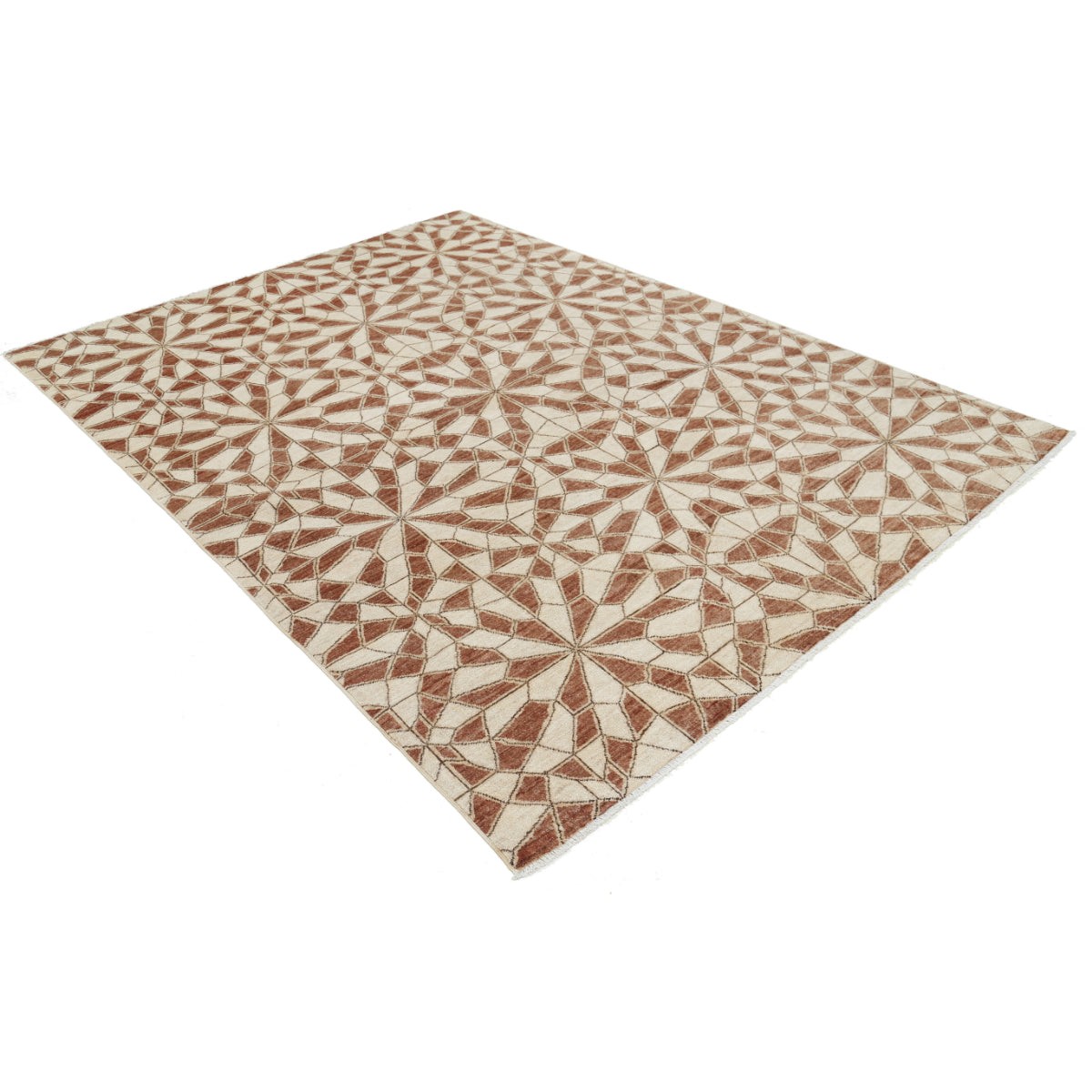 Modcar 7x9 Handmade Double Knotted Washable Wool Rug - Colorful