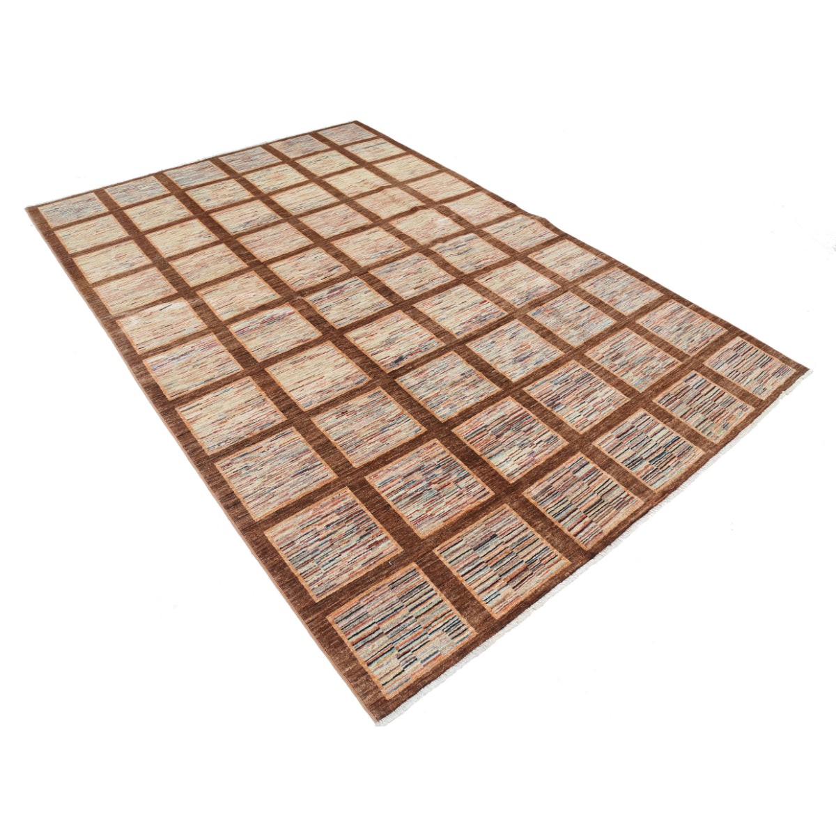 Modcar 6x9 Handmade Double Knotted Washable Wool Rug - Colorful