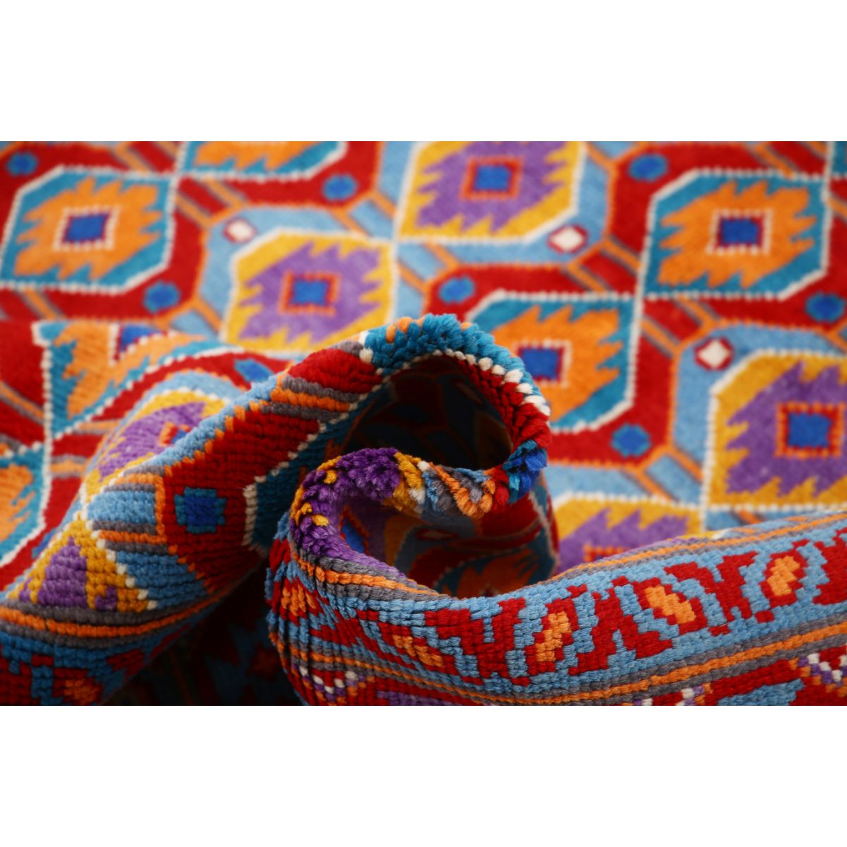 Revival 6x8 Handmade Double Knotted Washable Wool Rug - Colorful