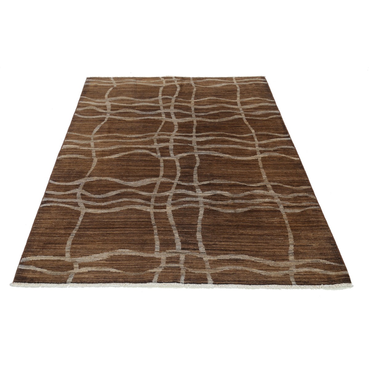 Modcar 5x6 Handmade Double Knotted Washable Wool Rug - Colorful