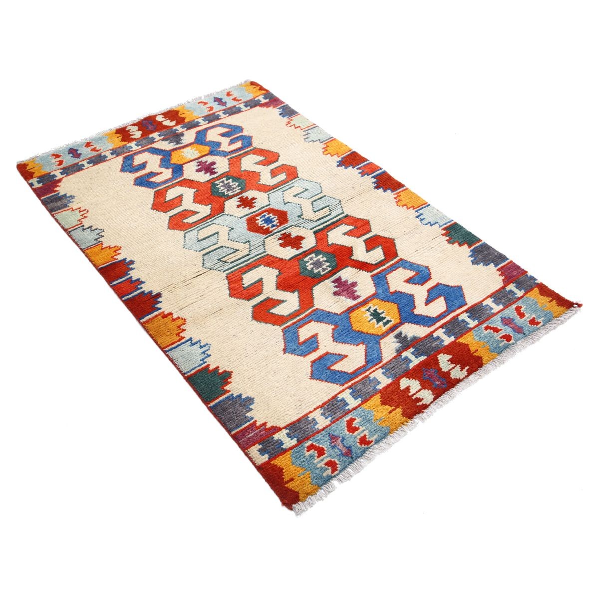 Revival 3x5 Handmade Double Knotted Washable Wool Rug - Colorful
