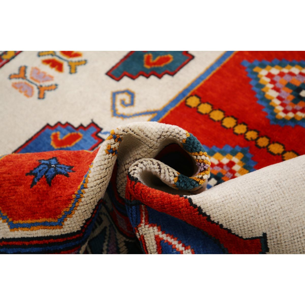 Revival 5x8 Handmade Double Knotted Washable Wool Rug - Colorful