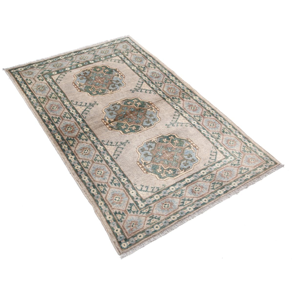 Revival 3x4 Handmade Double Knotted Washable Wool Rug - Colorful