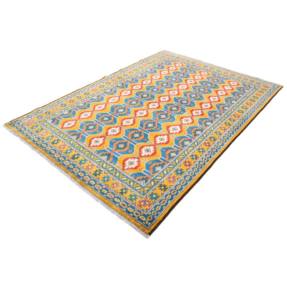 Revival 6x8 Handmade Double Knotted Washable Wool Rug - Colorful