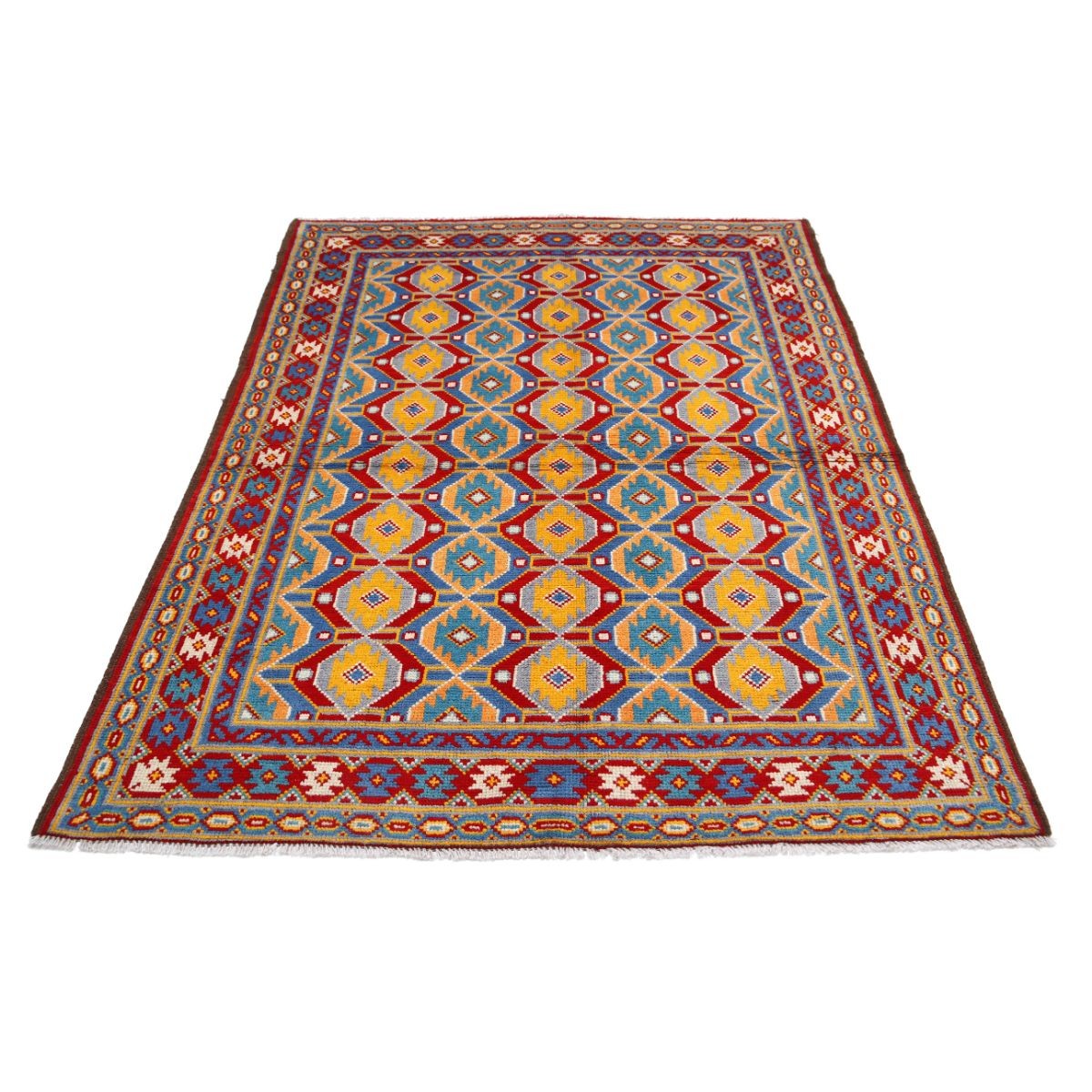 Revival 5x6 Handmade Double Knotted Washable Wool Rug - Colorful