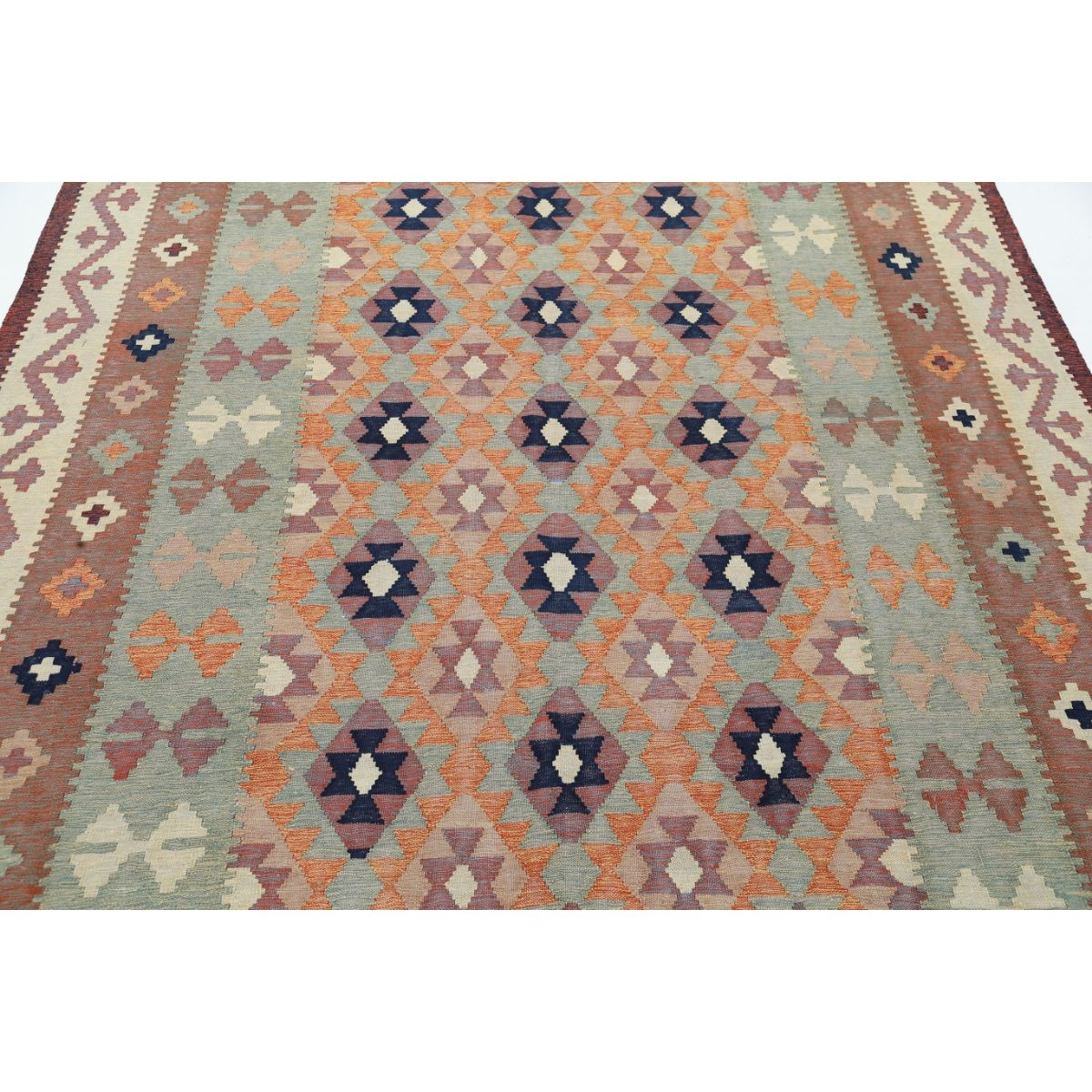 Kafkaas 7x10 Hand Woven Washable Wool Rug - Colorful