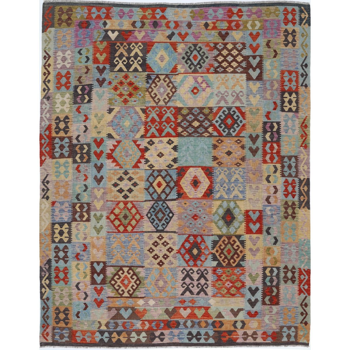 Maimana 8x10 Hand Woven Washable Wool Rug - Colorful