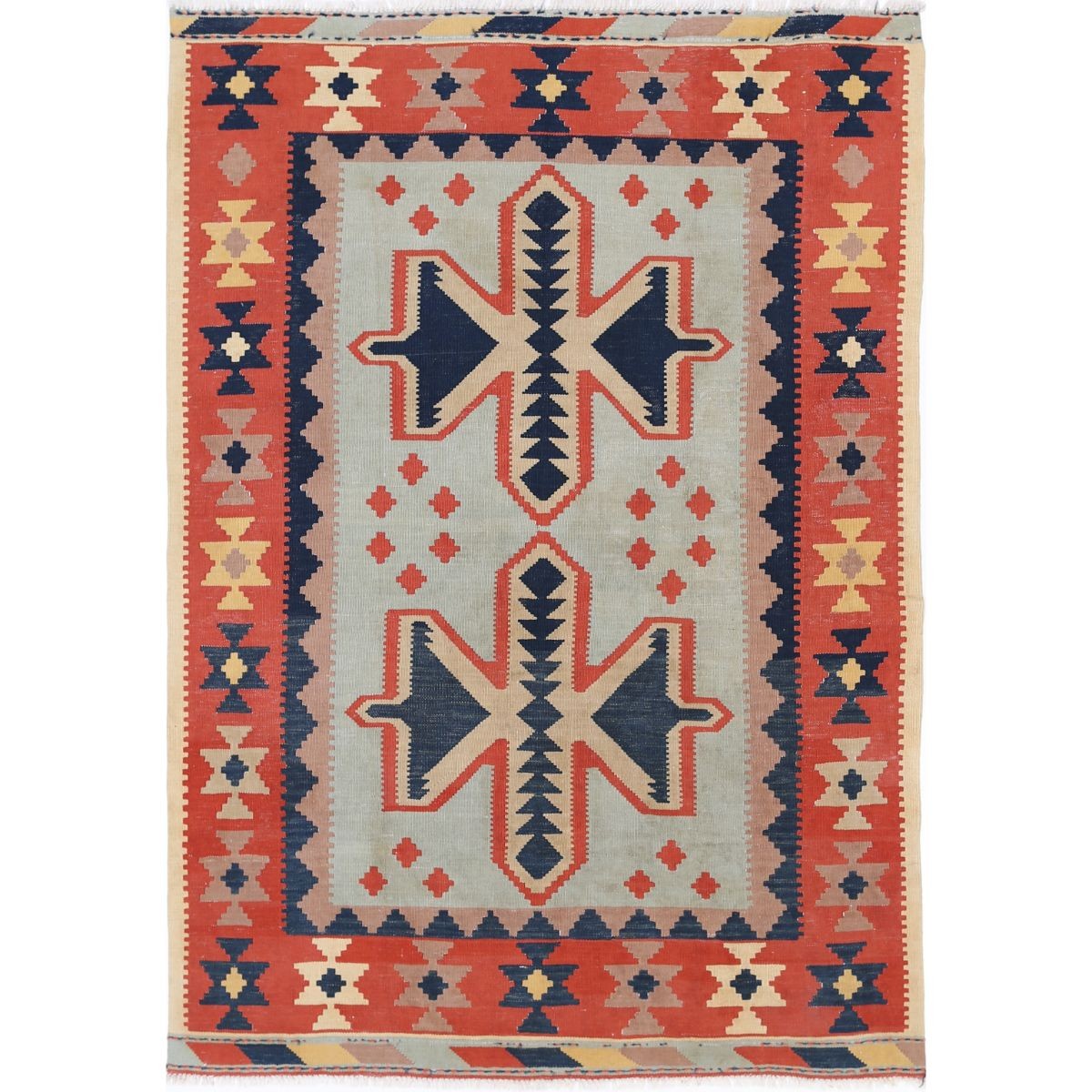 Kafkaas 5x7 Hand Woven Washable Wool Rug - Colorful
