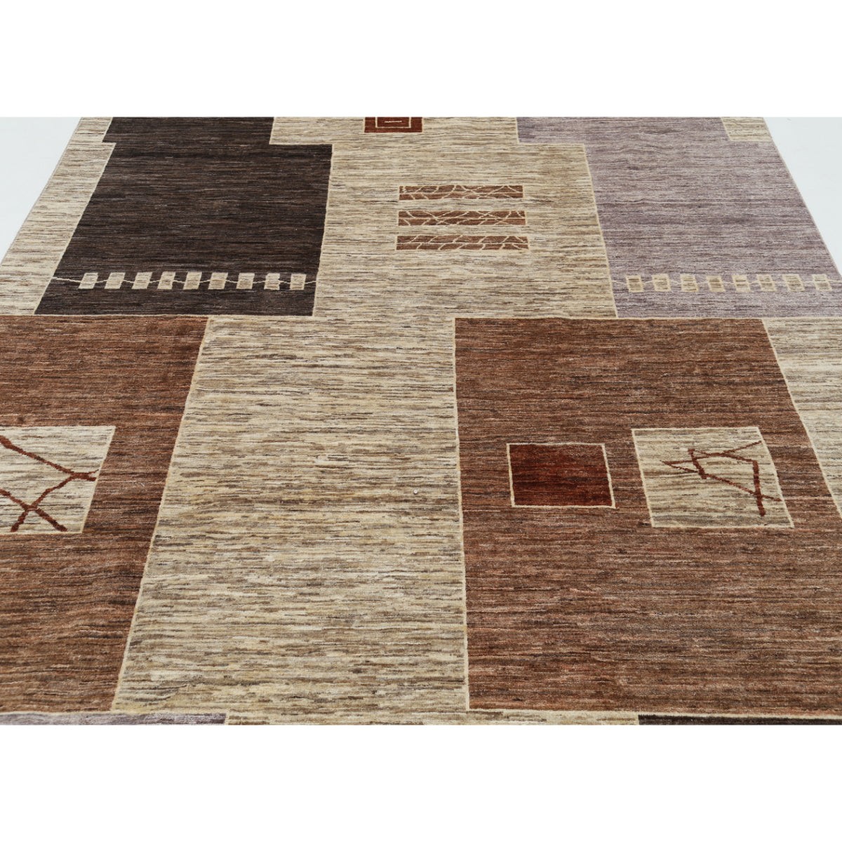 Modcar 7x9 Handmade Double Knotted Washable Wool Rug - Colorful