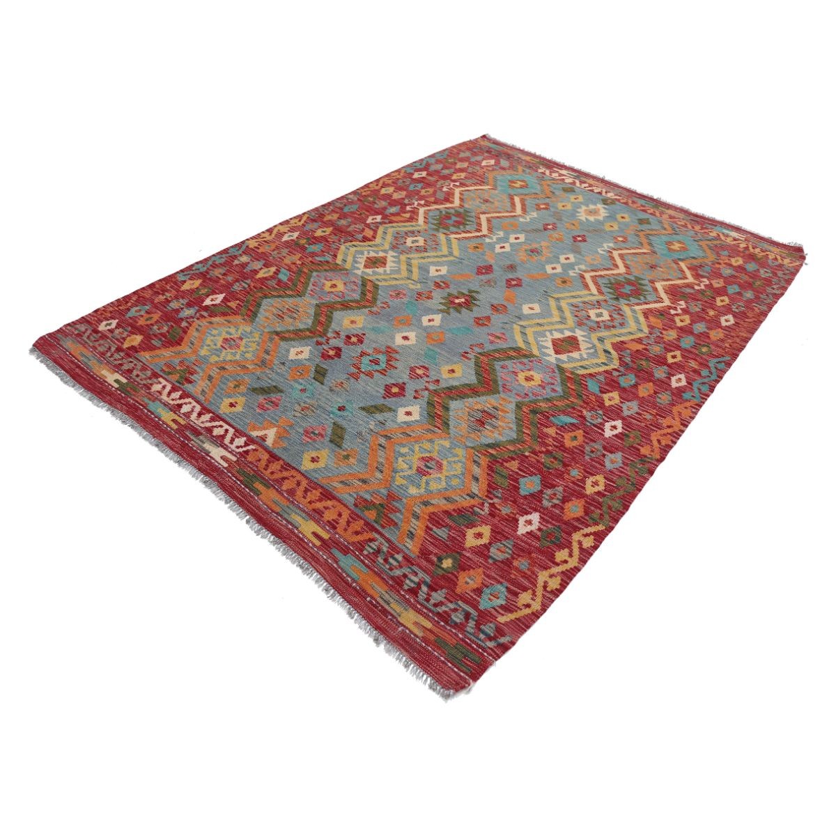 Maimana 6x8 Hand Woven Washable Wool Rug - Colorful