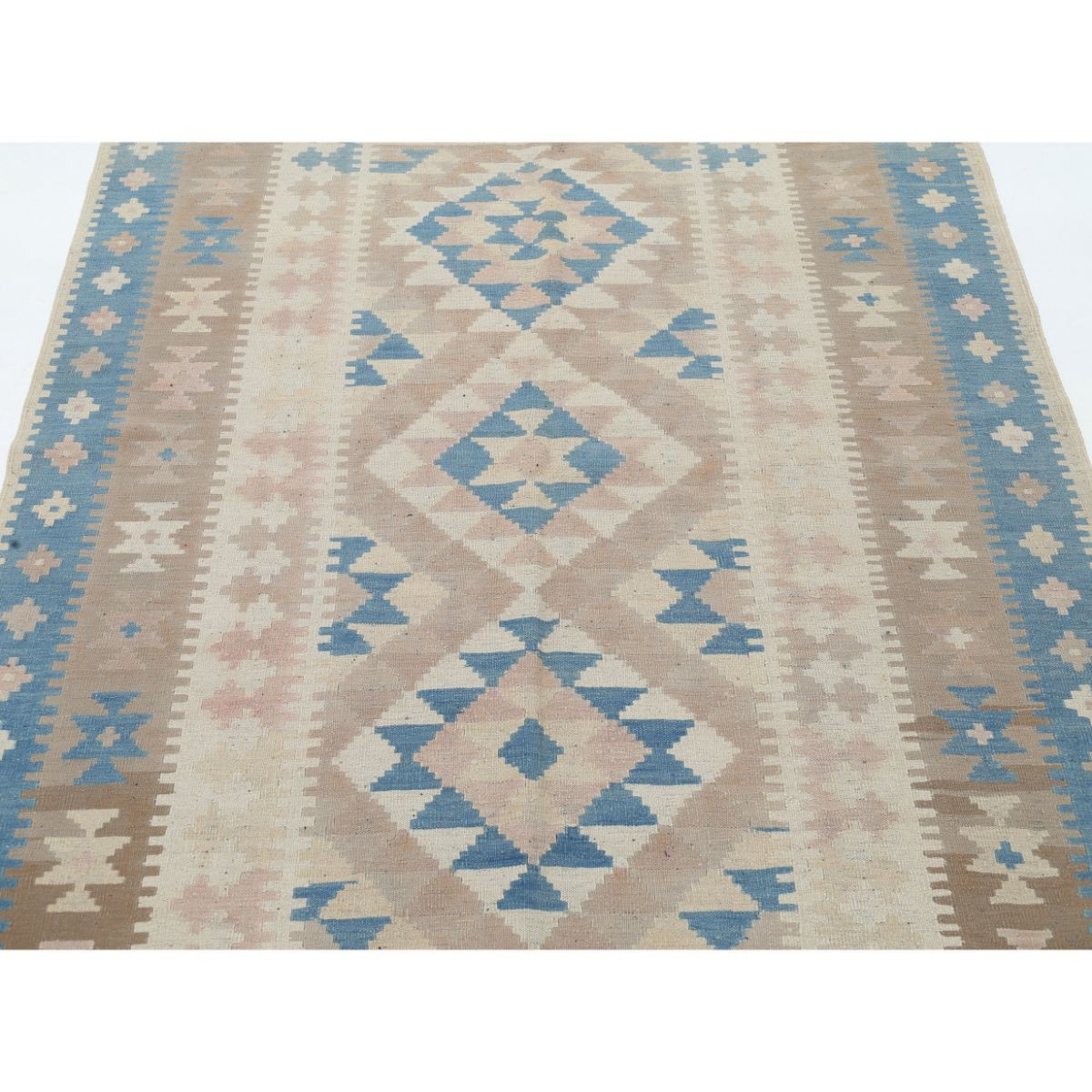 Kafkaas 5x7 Hand Woven Washable Wool Rug - Soft Hues