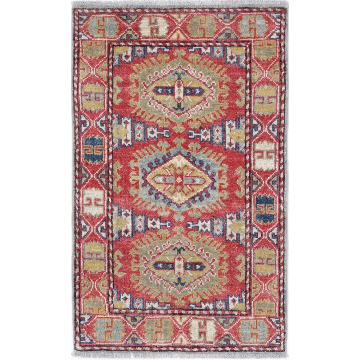 Revival 2x3 Handmade Double Knotted Washable Wool Rug - Colorful
