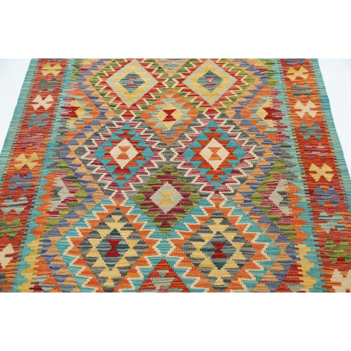 Maimana 5x6 Hand Woven Washable Wool Rug - Colorful
