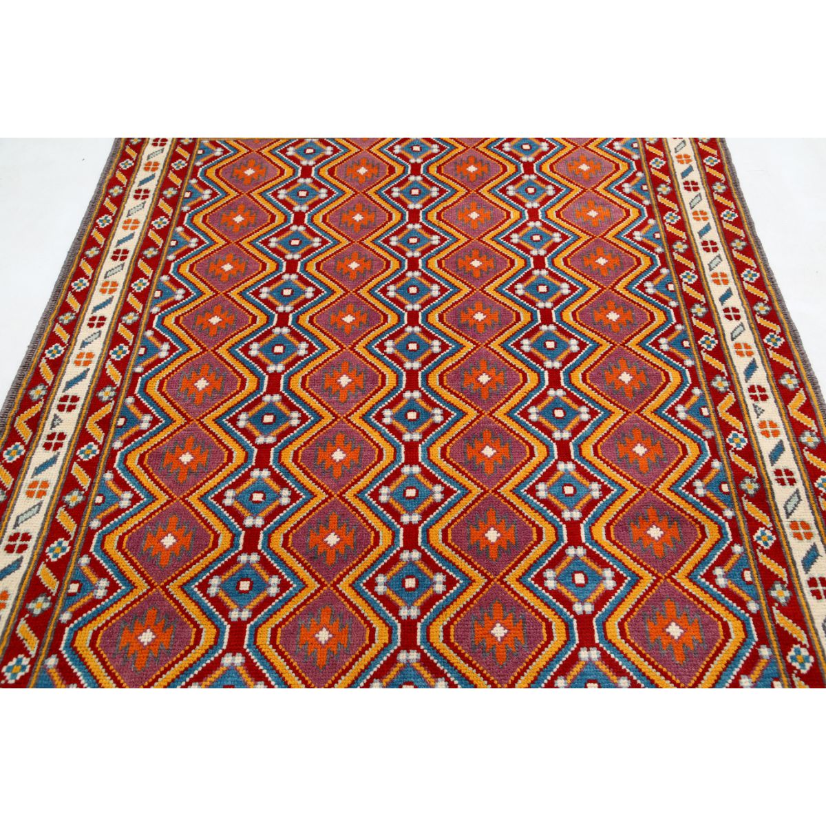 Revival 6x8 Handmade Double Knotted Washable Wool Rug - Colorful