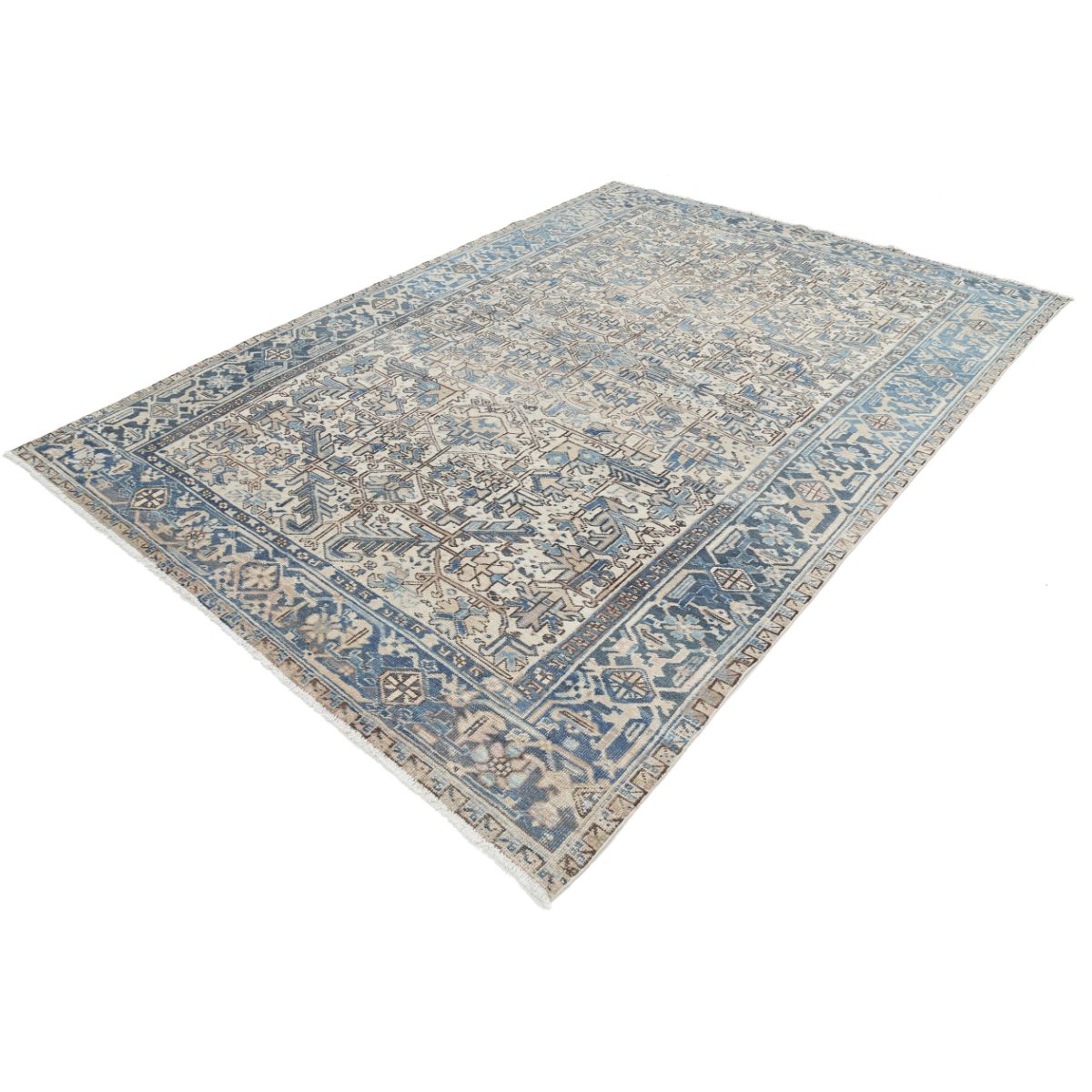 Vintage 8x11 Handmade Double Knotted Washable Wool Rug - Soft Hues