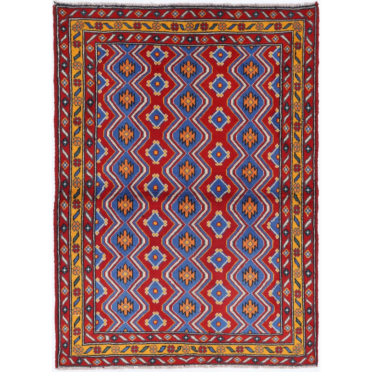 Revival 5x6 Handmade Double Knotted Washable Wool Rug - Colorful