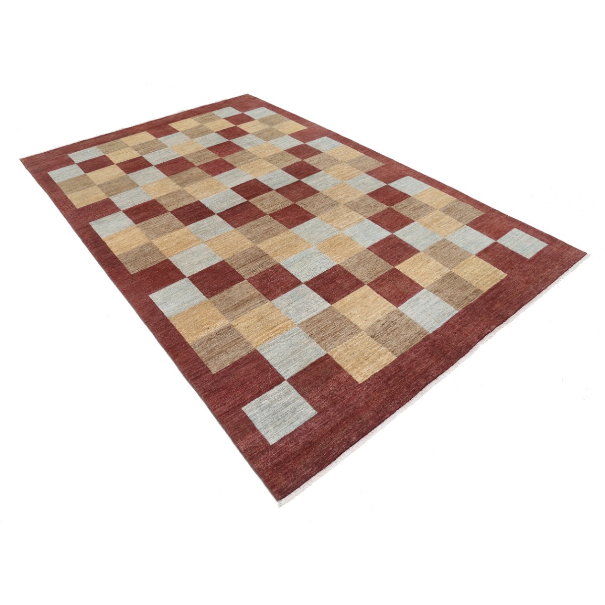 Modcar 6x10 Handmade Double Knotted Washable Wool Rug - Colorful