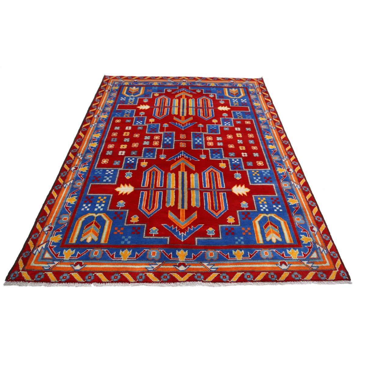 Revival 6x8 Handmade Double Knotted Washable Wool Rug - Colorful