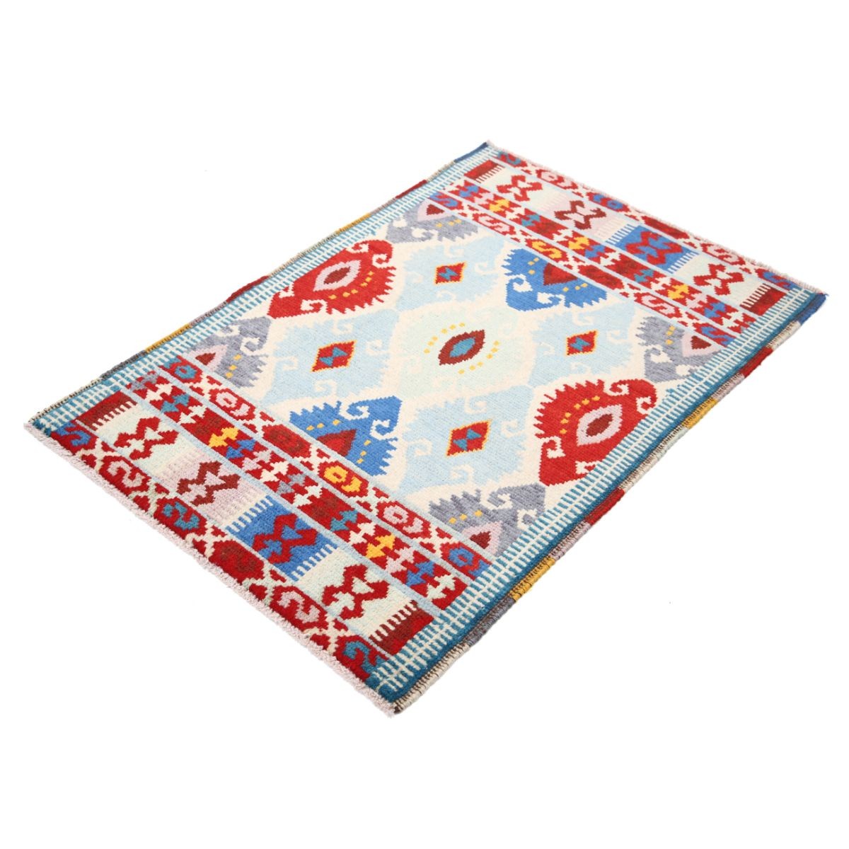 Revival 3x4 Handmade Double Knotted Washable Wool Rug - Colorful