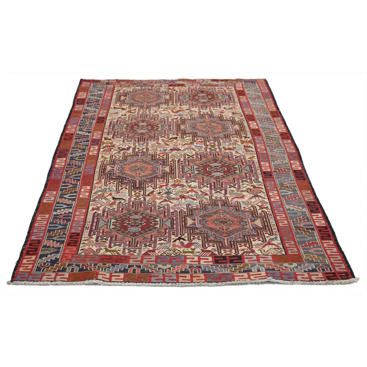 Silki 4x7 Hand Woven Washable Silk Rug - Colorful