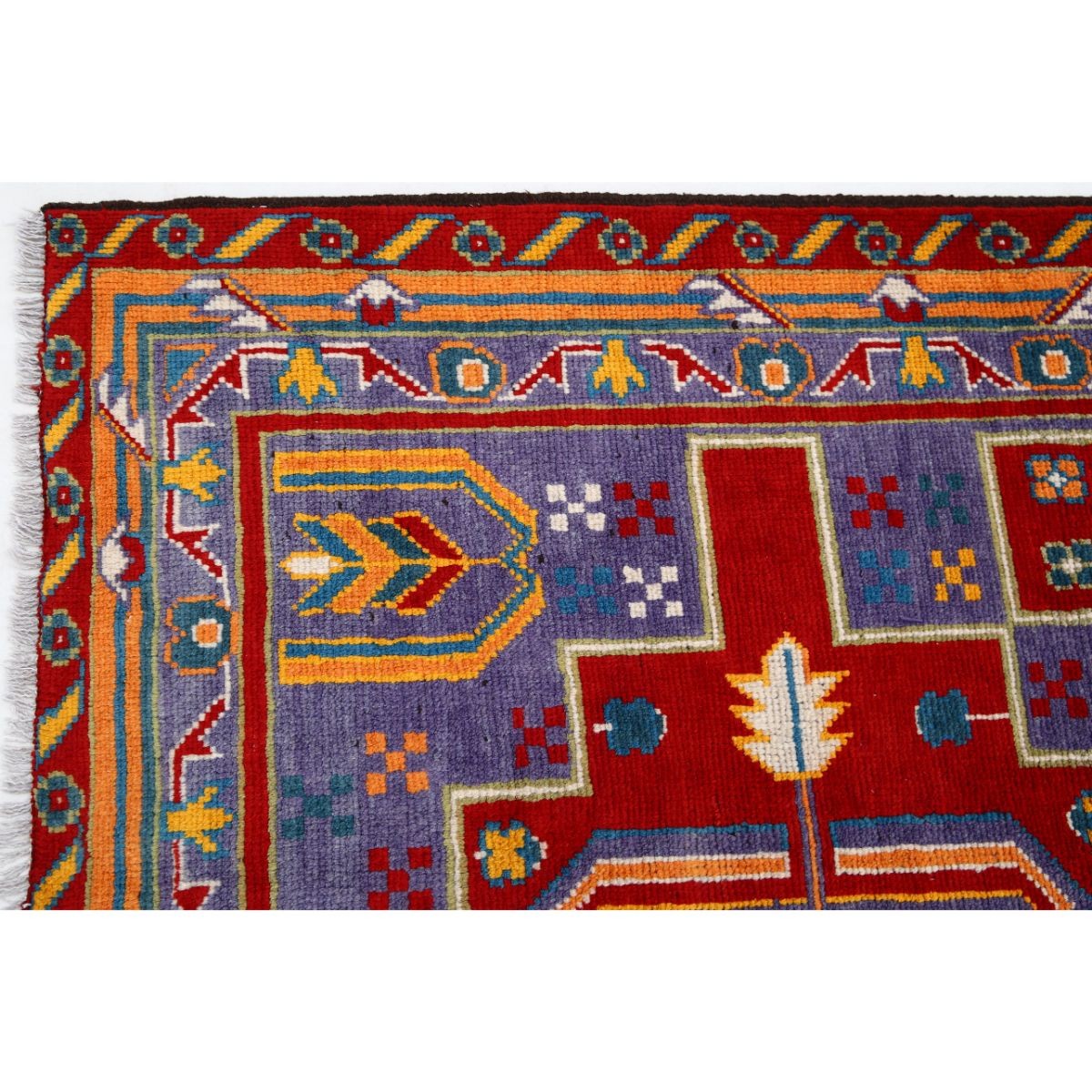 Revival 6x8 Handmade Double Knotted Washable Wool Rug - Colorful