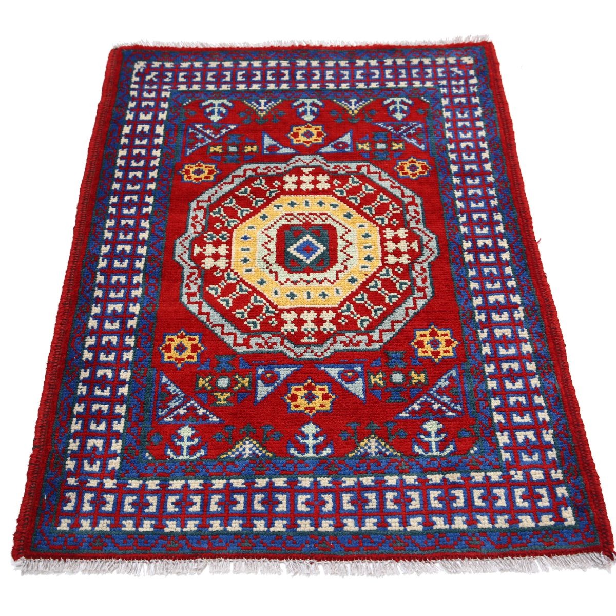 Revival 3x4 Handmade Double Knotted Washable Wool Rug - Colorful
