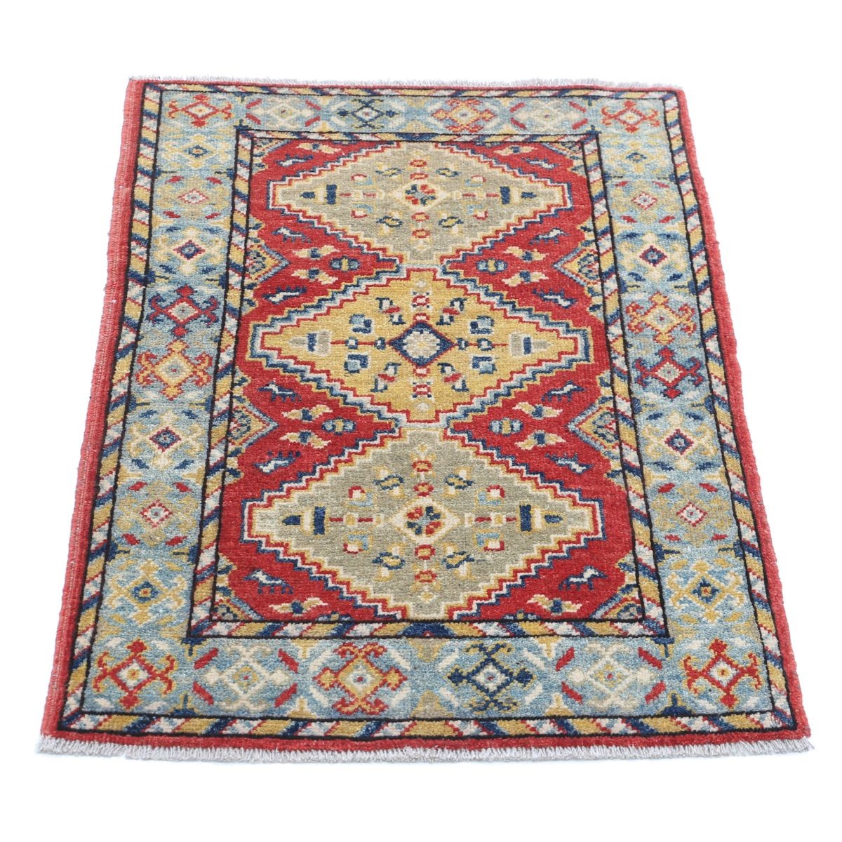 Revival 2x3 Handmade Double Knotted Washable Wool Rug - Colorful