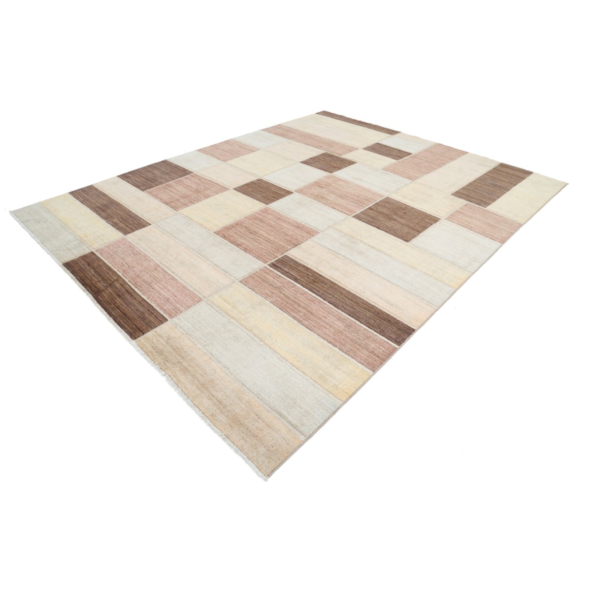 Modcar 9x12 Handmade Double Knotted Washable Wool Rug - Colorful