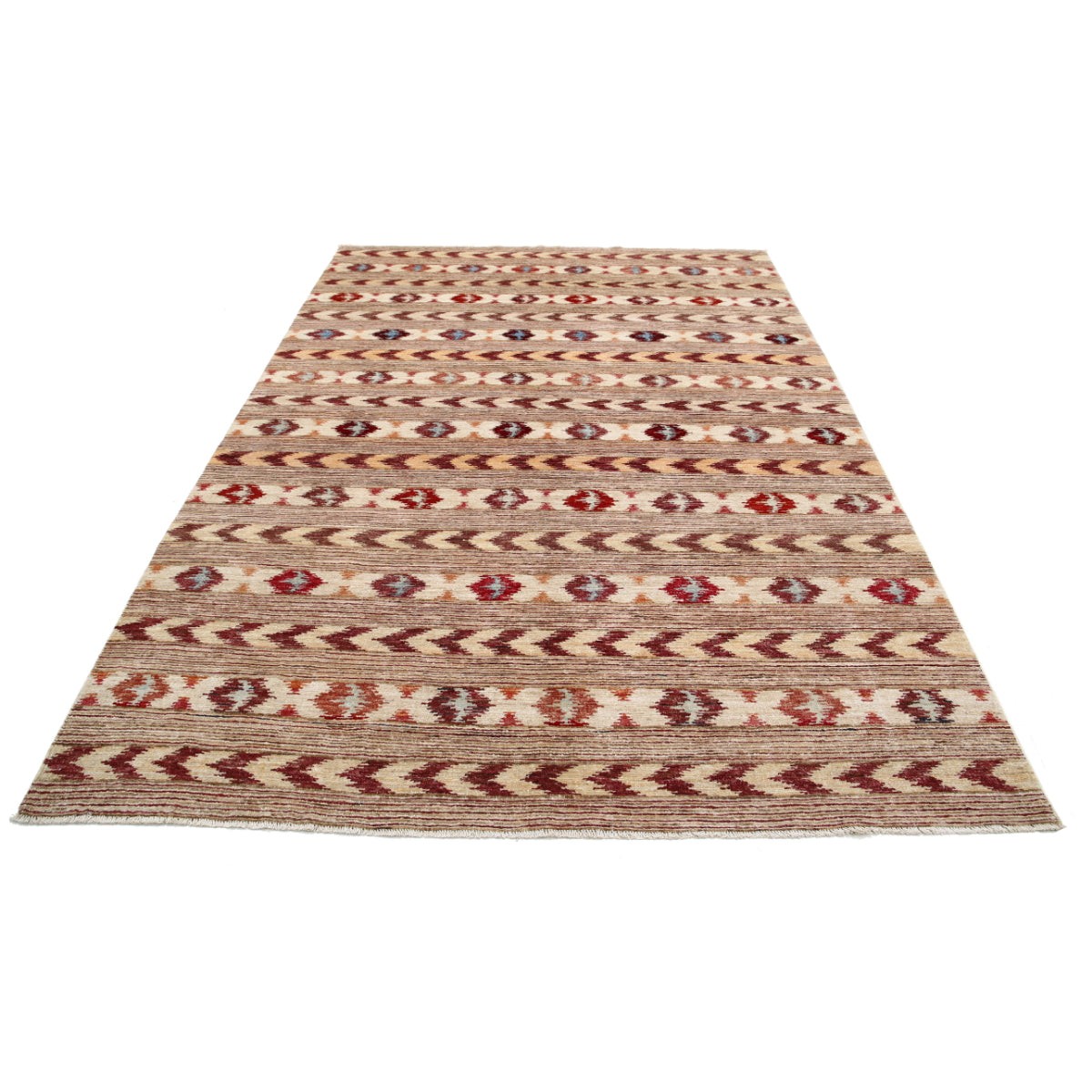 Modcar 6x9 Handmade Double Knotted Washable Wool Rug - Colorful