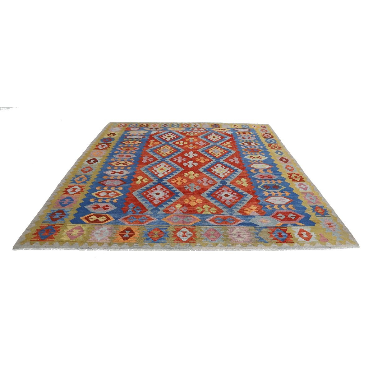 Maimana 8x10 Hand Woven Washable Wool Rug - Colorful