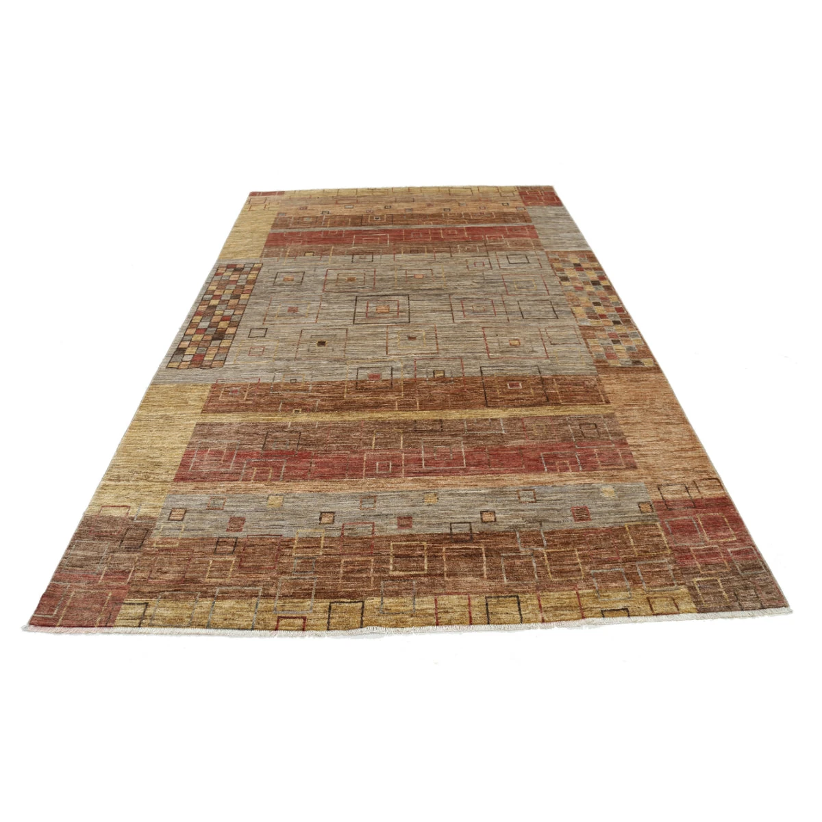 Modcar 7x10 Handmade Double Knotted Washable Wool Rug - Colorful