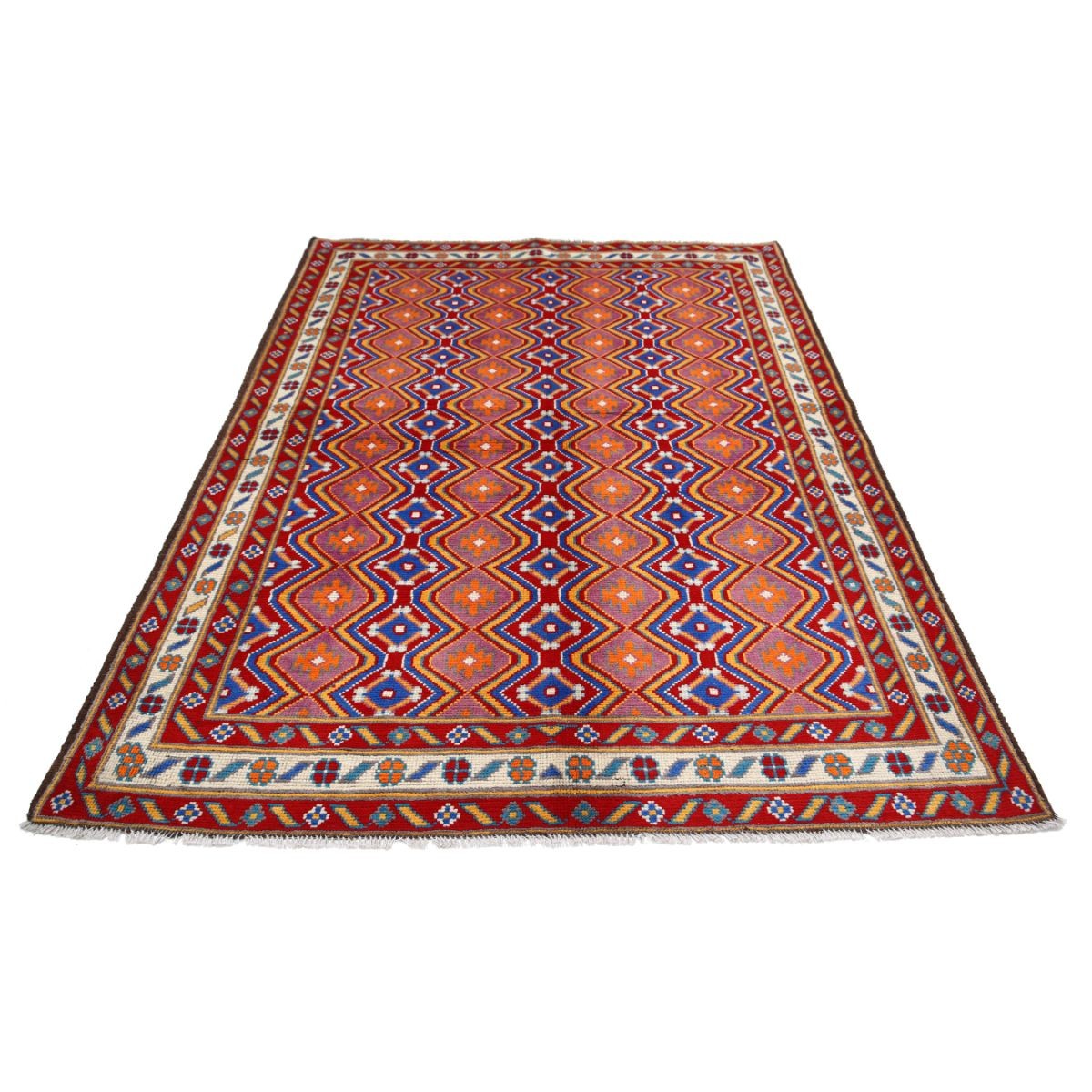 Revival 6x8 Handmade Double Knotted Washable Wool Rug - Colorful